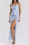 House Of Cb Lini Corset Chiffon Gown