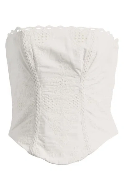 House Of Cb Livie Broderie Anglaise Strapless Top In White