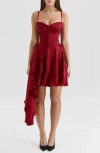 House Of Cb Lola Underwire Corset Minidress In Red Dahlia