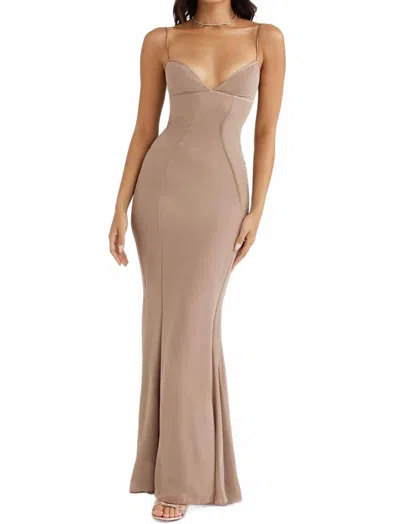 House Of Cb Loren Latte Corset Maxi Dress In Tan In Brown