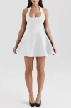 House Of Cb Loulette Halter Minidress In White