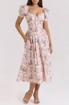 House Of Cb Lulabell Puff Sleeve Midi Dress