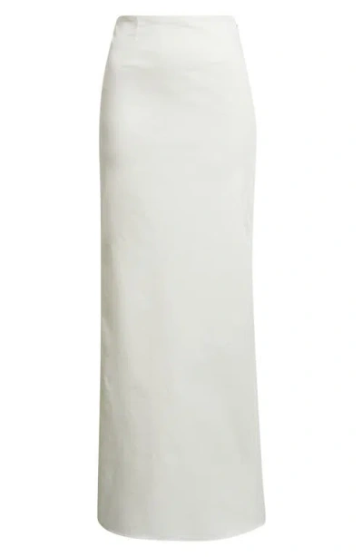 House Of Cb Lyra Ruched V-back Evening Maxi Skirt In White