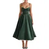 House Of Cb Mademoiselle Bustier Stretch Satin Midi Dress In Duffle Bag