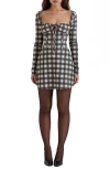 House Of Cb Malika Long Sleeve Cocktail Minidress In Multi