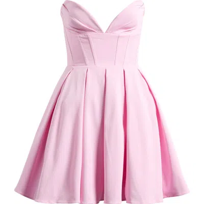 House Of Cb Mar Strapless Corset Fit & Flare Minidress In Pirouette