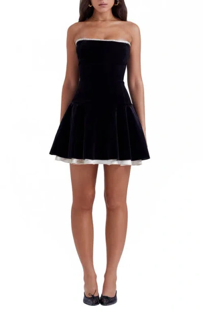 House Of Cb Marilla Strapless Minidress In Black