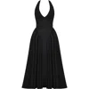 House Of Cb Marilyn Gingham Halter Midi Sundress In Black