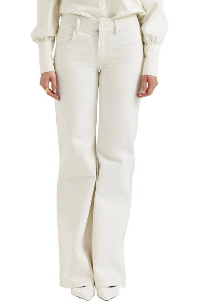 House Of Cb Marli Wide Leg Jeans In Ivory