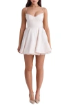 House Of Cb Minimoiselle Bustier Stretch Satin Minidress In Vintage Cream
