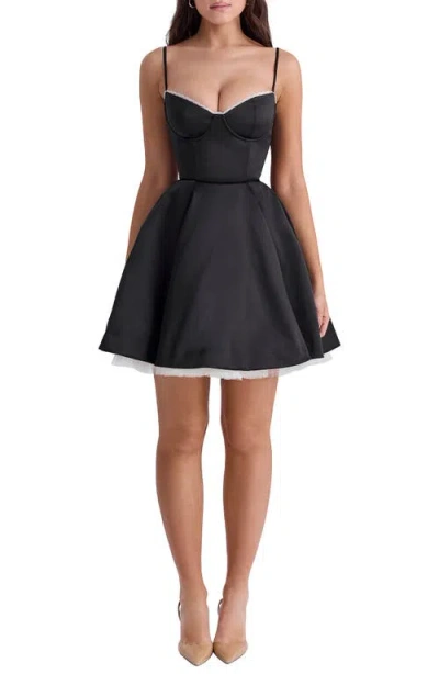 House Of Cb Minimoiselle Fit & Flare Minidress In Black