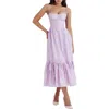 House Of Cb Mira Organza Corset Midi Dress In Pastel Lilac