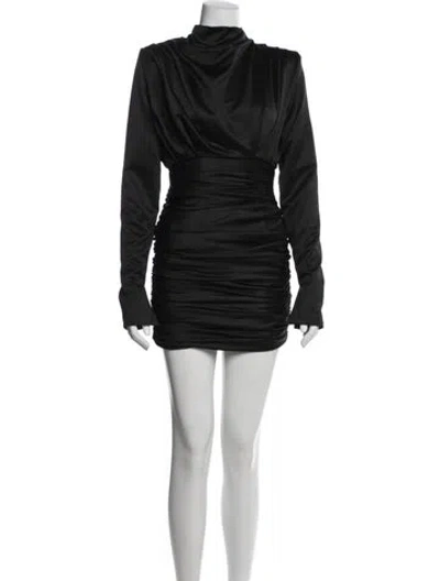 Pre-owned House Of Cb Mock Neck Mini Dress In Blue