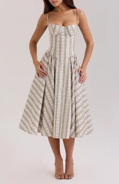 House Of Cb Mya Corset Sleeveless Midi Dress