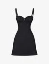 House Of Cb Womens Black Carlotta Fitted-bodice Square-neck Stretch-cotton Mini Dress