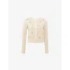House Of Cb Of Cb Womens Cream Anjou Floral-embroidered Wool Cardigan In Cream