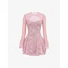 House Of Cb Of Cb Womens Crystal Rose Alice Sweetheart-neck Lace Mini Dress