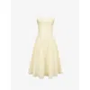 House Of Cb Womens  Dolly Square-neck Stretch-cotton Midi Dress