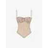 House Of Cb Mens Cream Fernanda Handkerchief-hem Lace Top In Cream