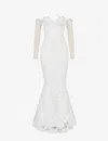 House Of Cb Isabelle Floral-lace Bridal Gown In White
