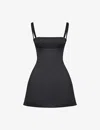 House Of Cb Womens Black Kara Stretch-woven Mini Slip Dress