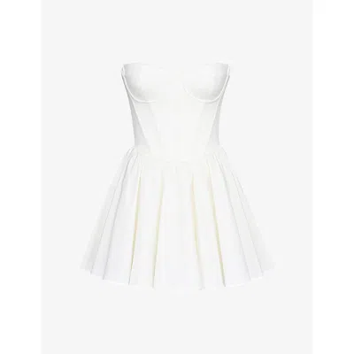 House Of Cb Of Cb Womens Kristiana Strapless Corseted Cotton Mini Dress Ivory Xs