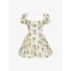 House Of Cb Of Cb Womens Lemon Rose Print Rosie Floral-print Stretch-cotton Mini Dress In Lemon Rose Print