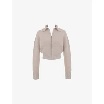 House Of Cb Of Cb Womens Blaise Cropped Knitted Cardigan Opal