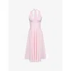 House Of Cb Of Cb Womens Pink Allena Corset-bodice Stretch-cotton Midi Dress Xs