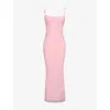House Of Cb Of Cb Womens Romola Butterfly Stretch-mesh Maxi Dress Pink In Pink