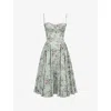 Shop House Of Cb Of Cb Womens Sage Floral Print Samaria Floral-print Cotton Midi Dress Xs