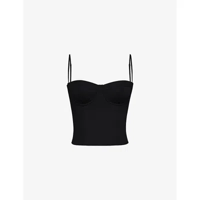 House Of Cb Womens Black Samaria Bodice Woven Corset