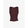 House Of Cb Of Cb Womens The Balconette Stretch-jersey Corset Top Chocolat In Burgundy