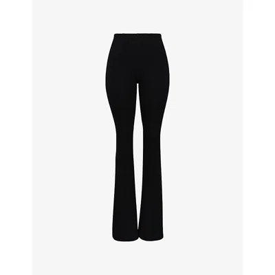 House Of Cb Of Cb Womens The Fitted Flared-leg Stretch-woven Trousers Black