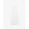 House Of Cb Of Cb Womens White Dorothy Fitted Stretch-cotton Midi Dress