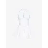 House Of Cb Of Cb Womens White Eleanor Halterneck Stretch-cotton Playsuit In White