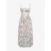 House Of Cb Of Cb Womens Ysabella Floral-print Stretch-cotton Midi Dress Cream Floral Print Xs