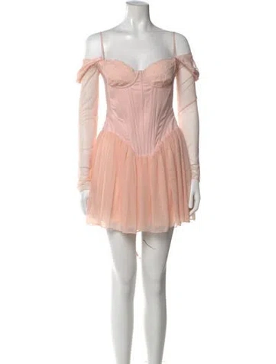 Pre-owned House Of Cb Off-the-shoulder Mini Dress W/ Tags In Pink
