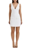 House Of Cb Olympia Deep V-neck Minidress In Cloud Dancer