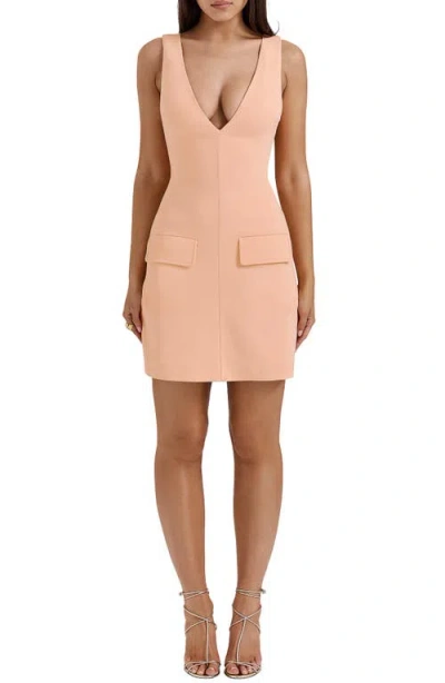 House Of Cb Olympia Sleeveless Cocktail Minidress In Peach Nectar