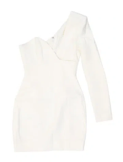 Pre-owned House Of Cb One-shoulder Mini Dress In Neutral