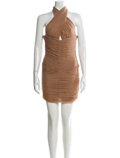 Pre-owned House Of Cb One-shoulder Mini Dress In Pink