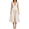 House Of Cb Paloma Sleeveless Satin Gown In Vintage Cream