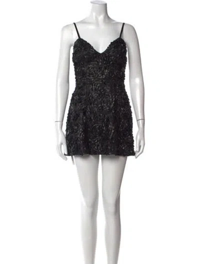 Pre-owned House Of Cb Patterned Mini Dress In Black