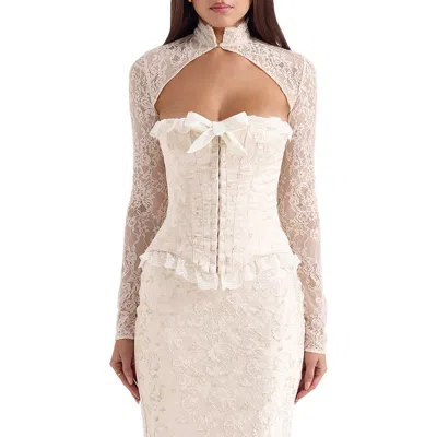 House Of Cb Perdita Corset Top & Bolero Set In Ivory