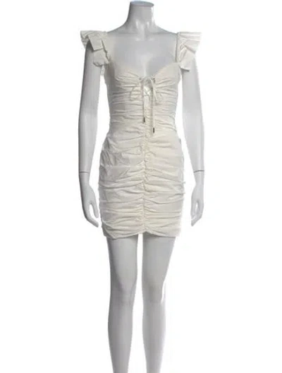 Pre-owned House Of Cb Plunge Neckline Mini Dress In Gray
