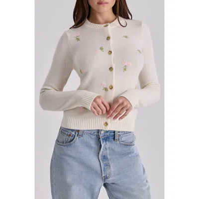 House Of Cb Womens Ivory Poppie Floral-embroidered Wool And Cashmere-blend Cardigan In Neutral