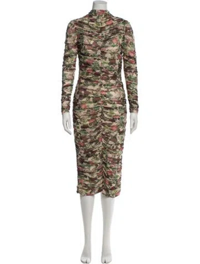 Pre-owned House Of Cb Printed Midi Length Dress In Multi