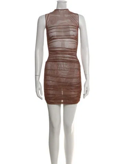 Pre-owned House Of Cb Printed Mini Dress W/ Tags In Brown