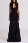 House Of Cb Raphaella Stretch Crepe Mermaid Gown In Black